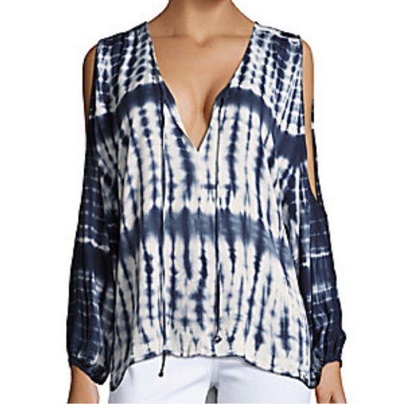 NEW NWT Young Fabulous & Broke Tie Dye Long Sleeve Split Sleeve Blouse Eclipse - Picture 1 of 10